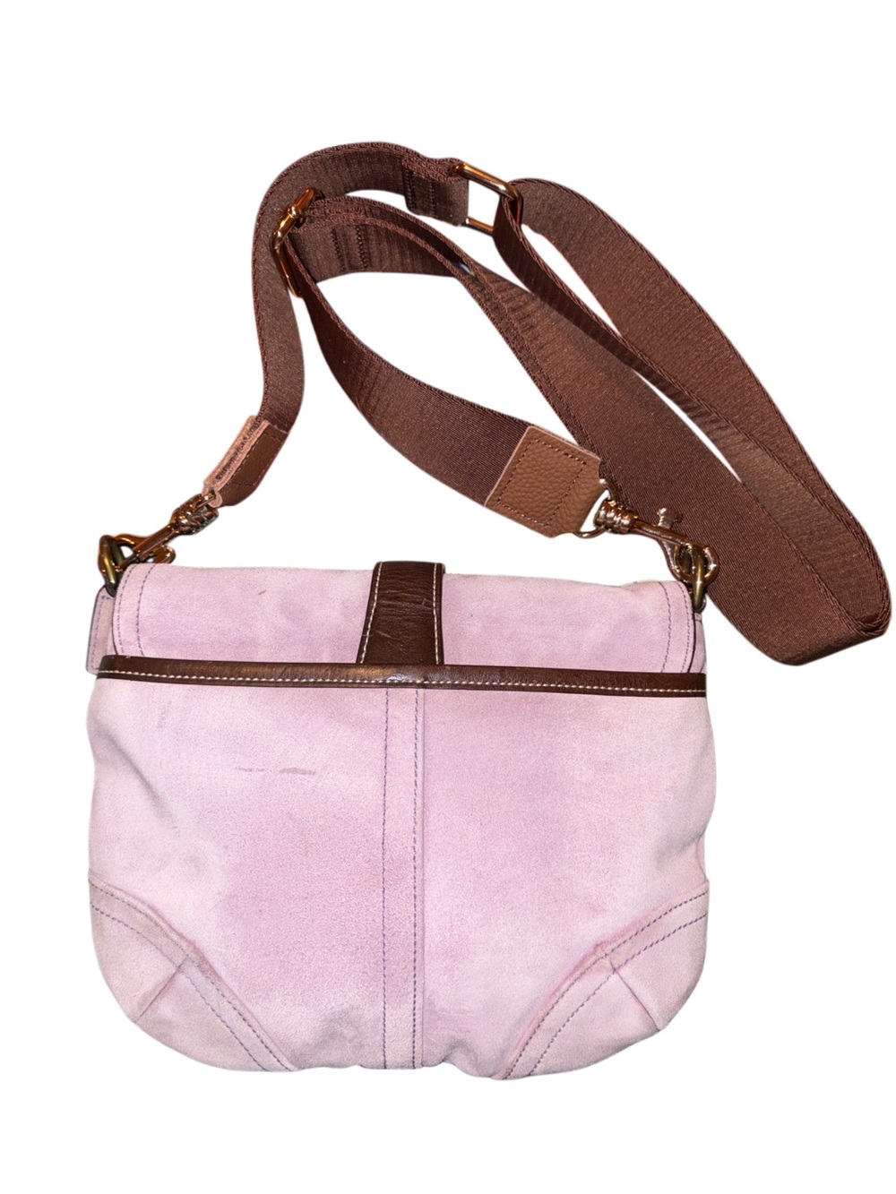 Coach Vintage 2004 Soho Suede Crossbody in Lilac with Brown Leather Trim 4743 - Picture 2 of 8